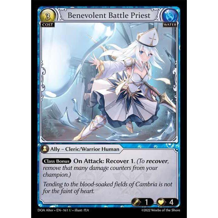 [Alter] 【FOIL】[Water] Benevolent Battle Priest [AL-DOA161-U]  Dawn of Ashes Alter Edition - Grand Archive TCG