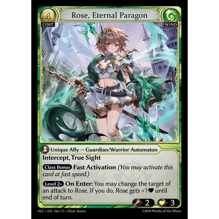 [Alter版] [Wind] Rose, Eternal Paragon [ALC166-SR]

[Grand Archive TCG]