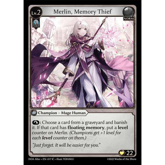 [Alter] 【FOIL】[Norm] Merlin, Memory Thief [DOA017-C]  Dawn of Ashes Alter Edition - Grand Archive TCG/グランドアーカイブ
