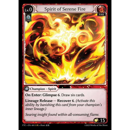 [Fire] Spirit of Serene Fire [FTC001-UR]  Fractured Crown - Grand Archive TCG/グランドアーカイブ