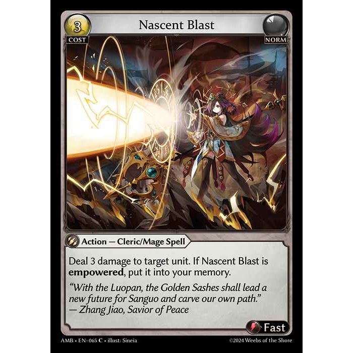 【FOIL】[Norm] Nascent Blast [AMB065-C]

[Grand Archive TCG]