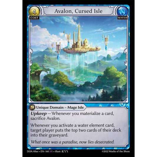 [Alter] 【FOIL】[Water] Avalon, Cursed Isle [DOA160-SR]  Dawn of Ashes Alter Edition - Grand Archive TCG
