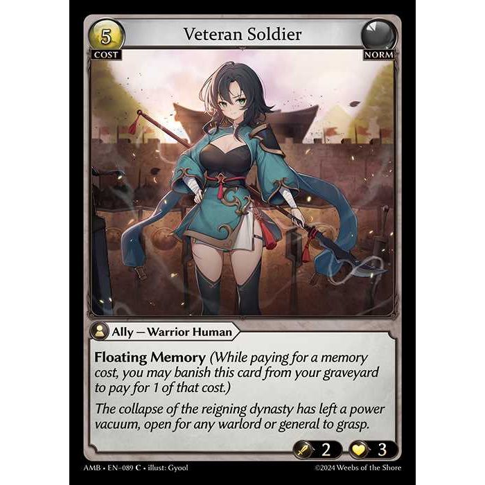 [Norm] Veteran Soldier [AMB089-C]

[Grand Archive TCG]