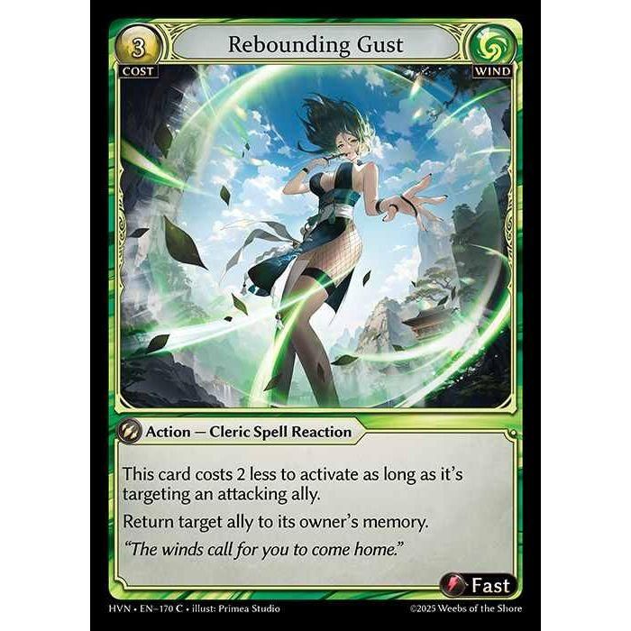 【FOIL】[Wind] Rebounding Gust [HVN-170-C][Grand Archive TCG]