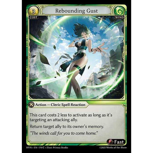【FOIL】[Wind] Rebounding Gust [HVN-170-C][Grand Archive TCG]