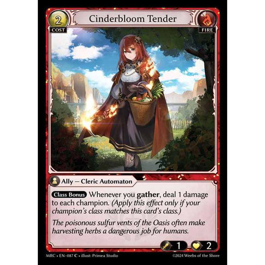 [Alter] 【FOIL】[Fire] Cinderbloom Tender [MRC087-C]  Mercurial Heart Alter Edition - Grand Archive TCG