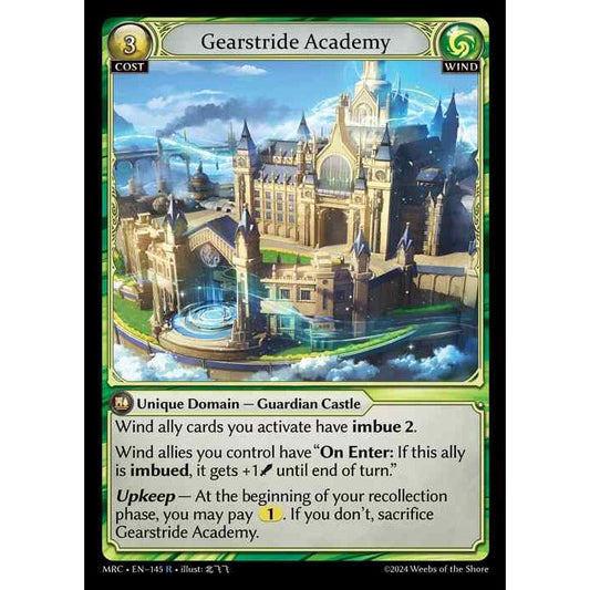 [Alter] [Wind] Gearstride Academy [MRC145-R]  Mercurial Heart Alter Edition - Grand Archive TCG