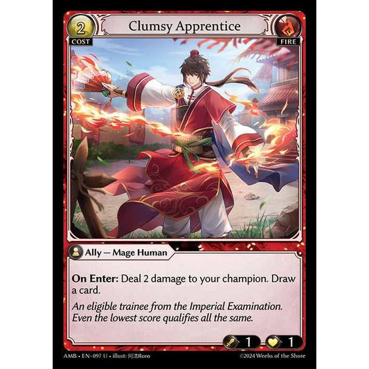 [Fire] Clumsy Apprentice [AMB097-U]

[Grand Archive TCG]