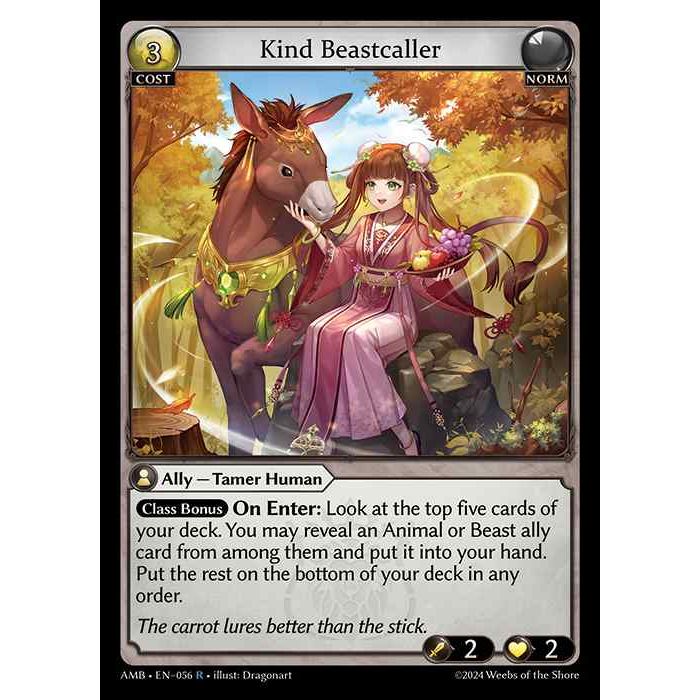 [Norm] Kind Beastcaller [AMB056-R]

[Grand Archive TCG]