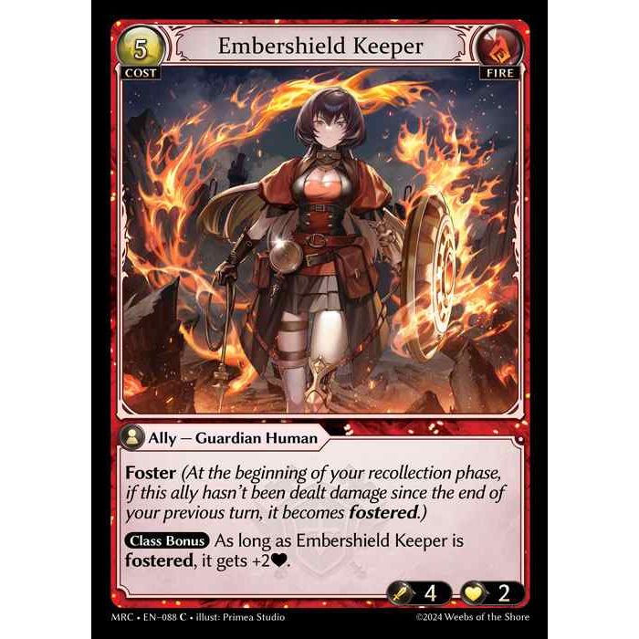 [Alter] 【FOIL】[Fire] Embershield Keeper [MRC088-C]  Mercurial Heart Alter Edition - Grand Archive TCG