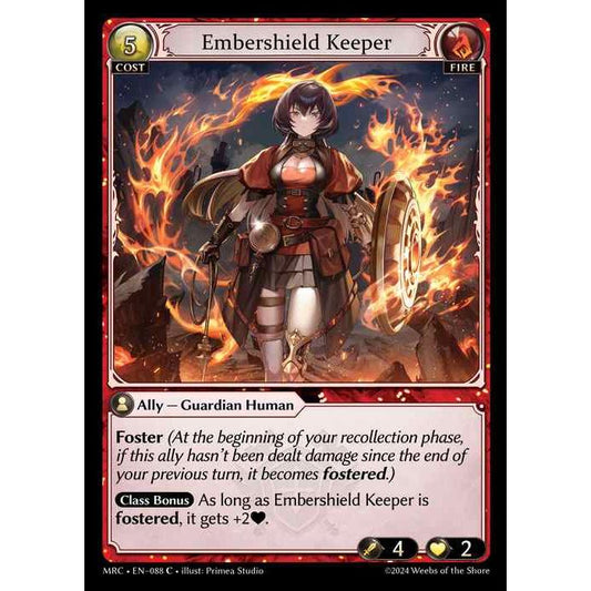 [Alter] 【FOIL】[Fire] Embershield Keeper [MRC088-C]  Mercurial Heart Alter Edition - Grand Archive TCG