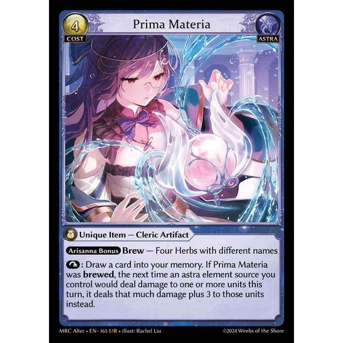 [Alter] 【FOIL】 [Astra] Prima Materia [MRC165-UR]  Mercurial Heart Alter Edition - Grand Archive TCG      - 状態B