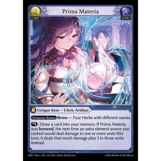 [Alter] 【FOIL】 [Astra] Prima Materia [MRC165-UR]  Mercurial Heart Alter Edition - Grand Archive TCG      - 状態B