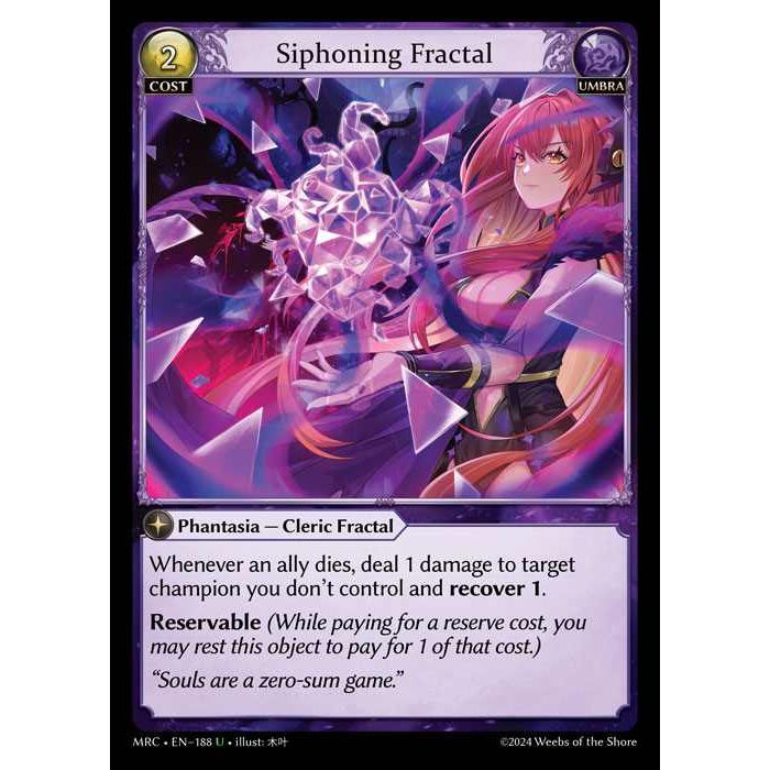 [Alter] [Umbra] Siphoning Fractal [MRC188-U]  Mercurial Heart Alter Edition - Grand Archive TCG