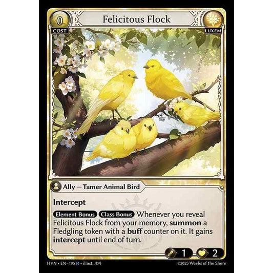 [Luxem] Felicitous Flock [HVN-195-R][Grand Archive TCG]