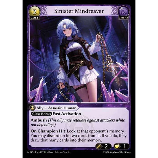 [Alter] 【FOIL】[Umbra] Sinister Mindreaver [MRC187-U]  Mercurial Heart Alter Edition - Grand Archive TCG