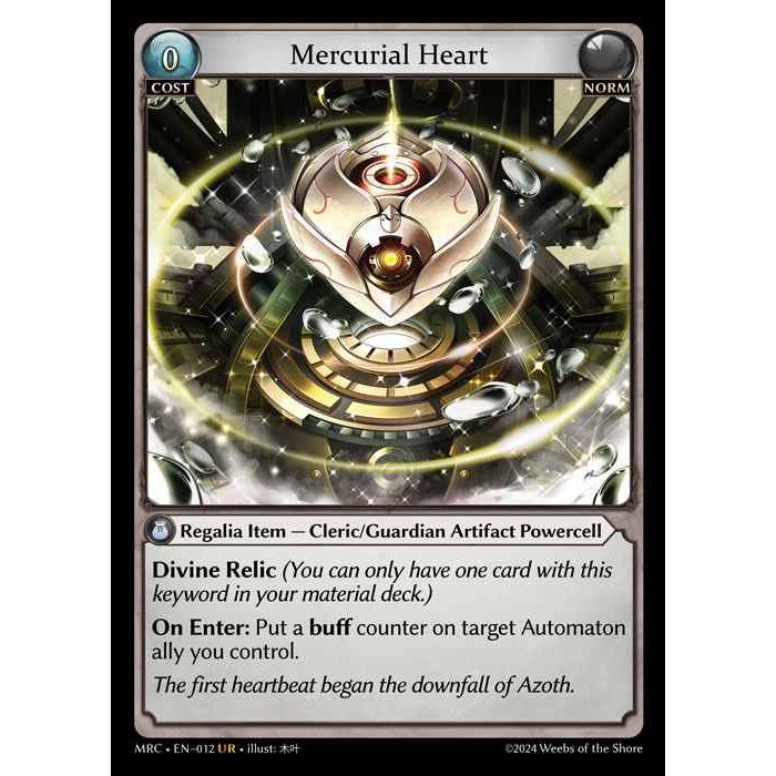 [Norm] Mercurial Heart [MRC012-UR]  Mercurial Heart First Edition - Grand Archive TCG/グランドアーカイブ