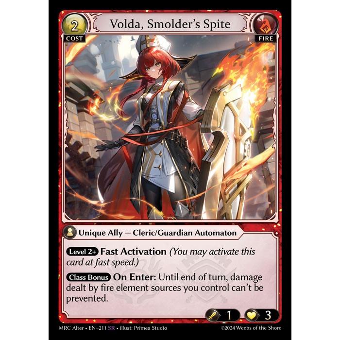 [Alter] 【FOIL】 [Fire] Volda, Smolder's Spite [MRC211-SR]  Mercurial Heart Alter Edition - Grand Archive TCG