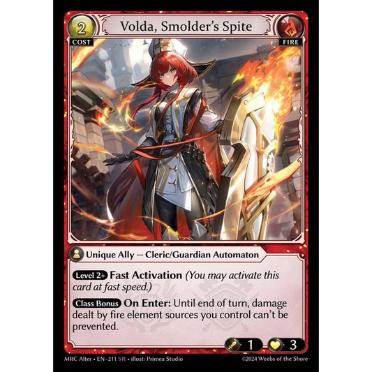 [Alter] 【FOIL】 [Fire] Volda, Smolder's Spite [MRC211-SR]  Mercurial Heart Alter Edition - Grand Archive TCG