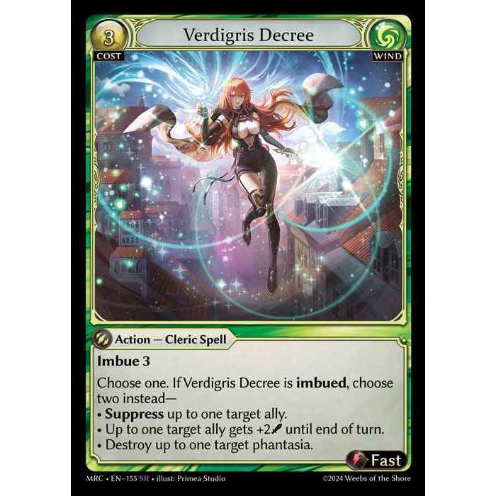 [Alter] 【FOIL】[Wind] Verdigris Decree [MRC155-SR]  Mercurial Heart Alter Edition - Grand Archive TCG/グランドアーカイブ