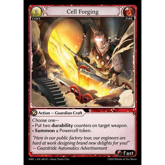 【FOIL】[Fire] Cell Forging [MRC083-C]  Mercurial Heart First Edition - Grand Archive TCG