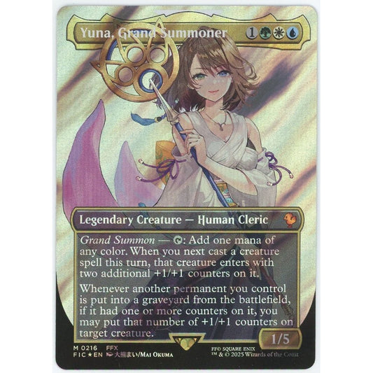 【サージFoil】　【管理2234】 大召喚士、ユウナ/Yuna, Grand Summoner (R) FIC [EN]  Magic: the Gathering