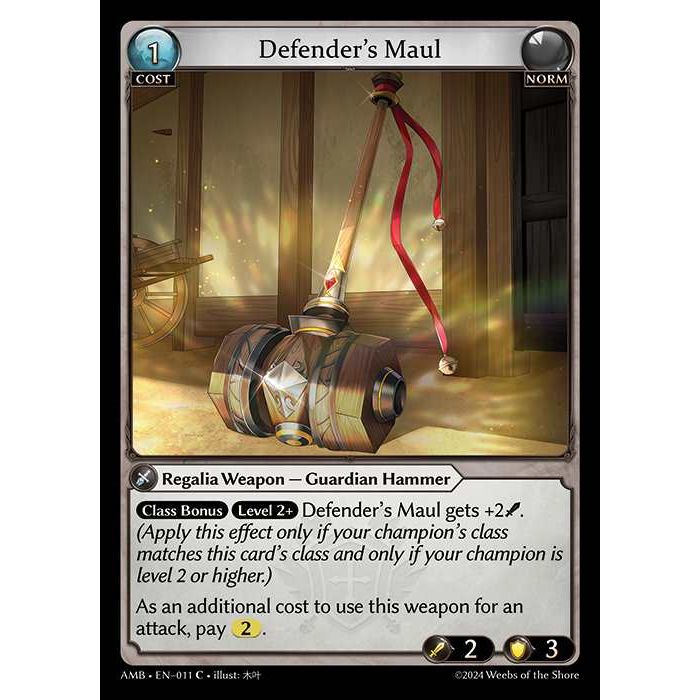 [Norm] Defender's Maul [AMB011-C]

[Grand Archive TCG]