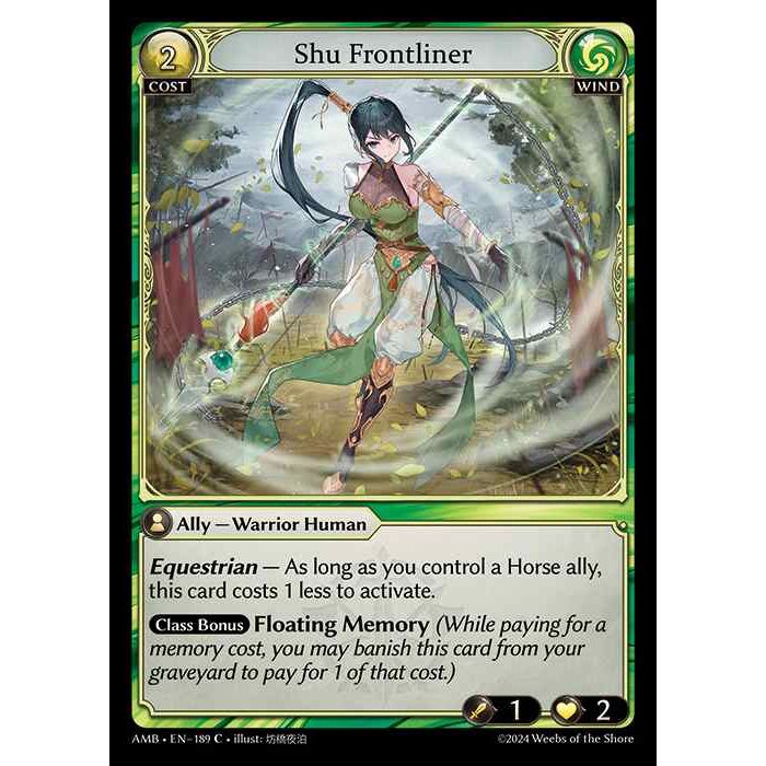 [Wind] Shu Frontliner [AMB189-C]

[Grand Archive TCG]