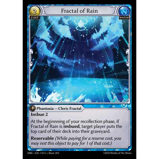 [Alter] 【FOIL】[Water] Fractal of Rain [MRC112-U]  Mercurial Heart Alter Edition - Grand Archive TCG