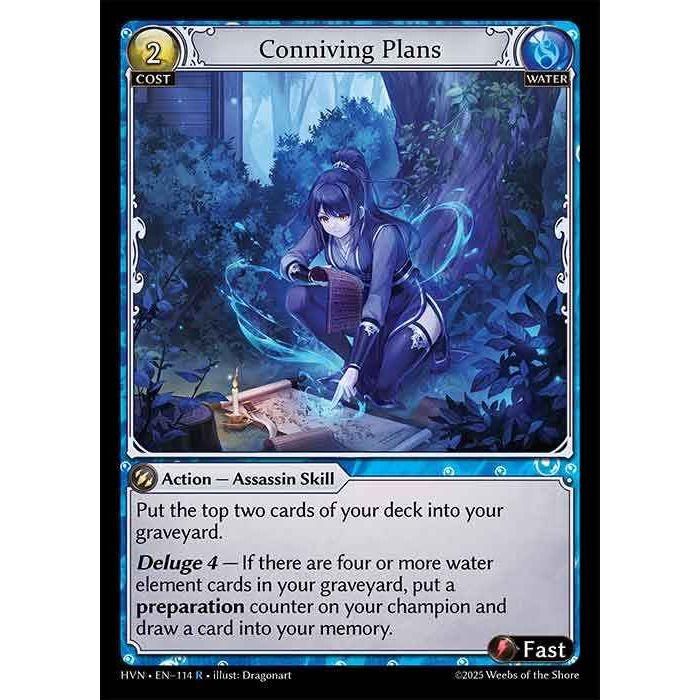 【FOIL】[Water] Conniving Plans [HVN-114-R][Grand Archive TCG]