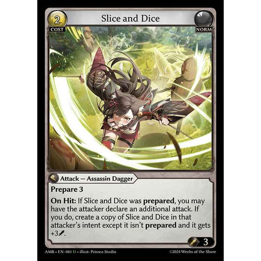 【FOIL】[Norm] Slice and Dice [AMB081-U]

[Grand Archive TCG]