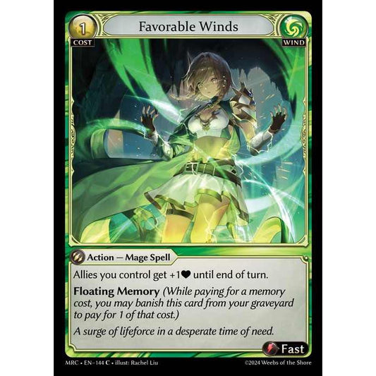 [Alter] 【FOIL】[Wind] Favorable Winds [MRC144-C]  Mercurial Heart Alter Edition - Grand Archive TCG