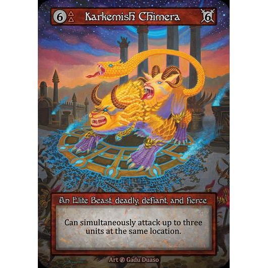 [Fire] Karkemish Chimera [beta-Elite]

[Sorcery]