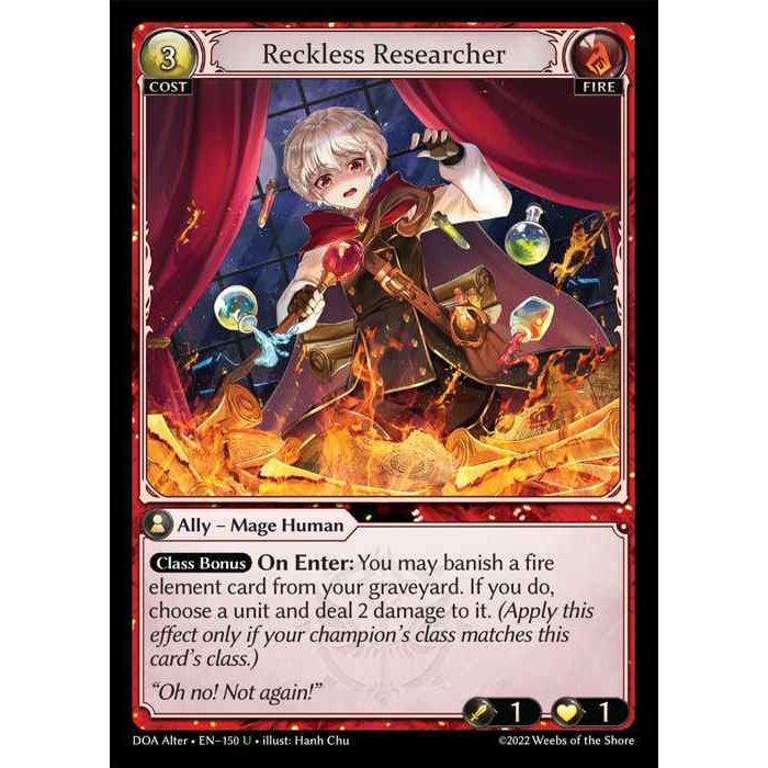 [Alter] 【FOIL】[Fire] Reckless Researcher [DOA150-U]  Dawn of Ashes Alter Edition - Grand Archive TCG