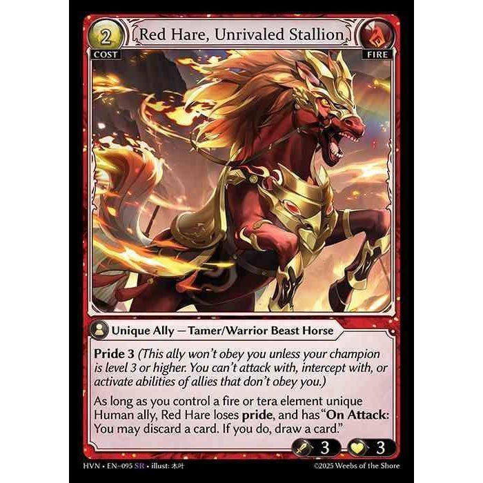 [Fire] Red Hare, Unrivaled Stallion [HVN-095-SR][Grand Archive TCG]