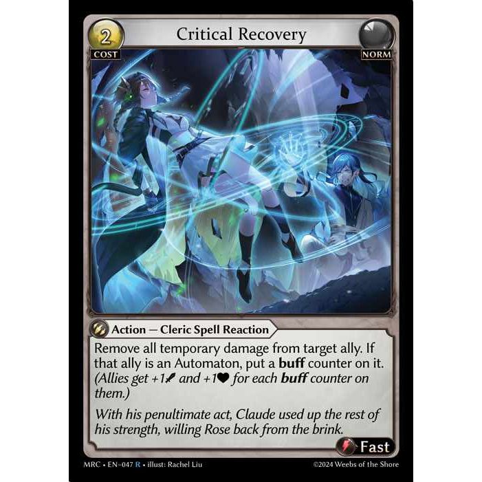 [Alter] [Norm] Critical Recovery [MRC047-R]  Mercurial Heart Alter Edition - Grand Archive TCG