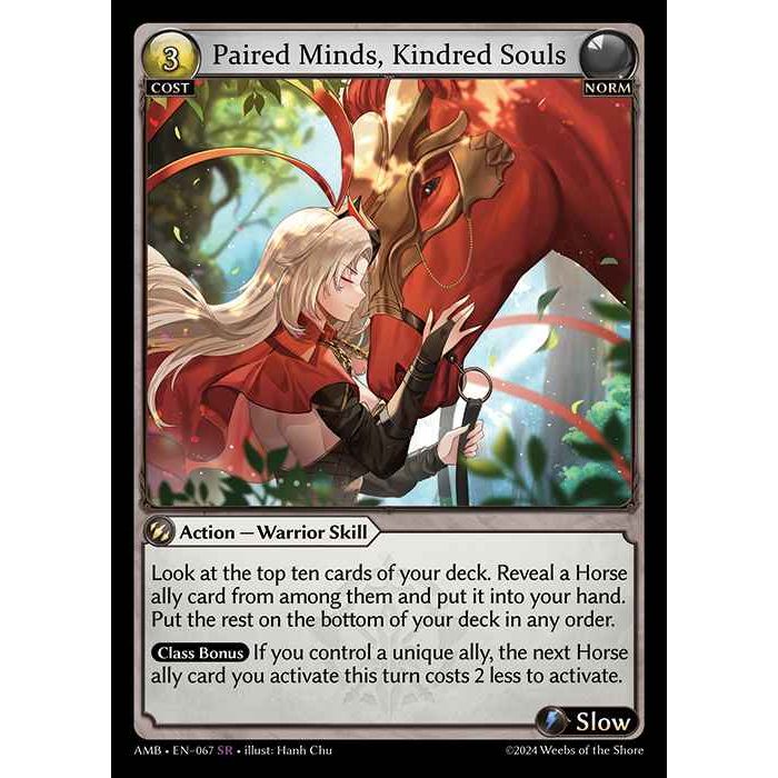 [Norm] Paired Minds, Kindred Souls [AMB067-SR]

[Grand Archive TCG]