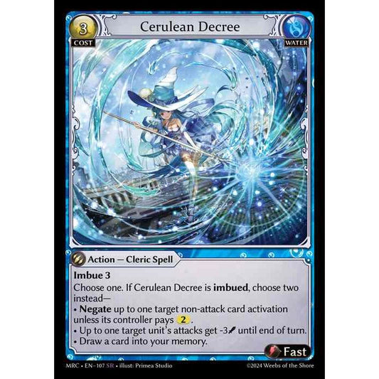 [Alter] [Water] Cerulean Decree [MRC107-SR]  Mercurial Heart Alter Edition - Grand Archive TCG
