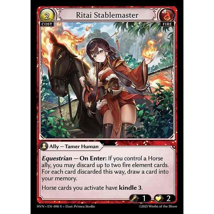 【FOIL】[Fire] Ritai Stablemaster [HVN-098-R][Grand Archive TCG]