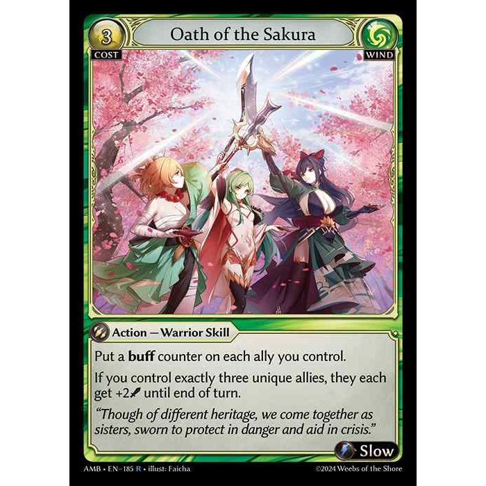 [Wind] Oath of the Sakura [AMB185-R]

[Grand Archive TCG]