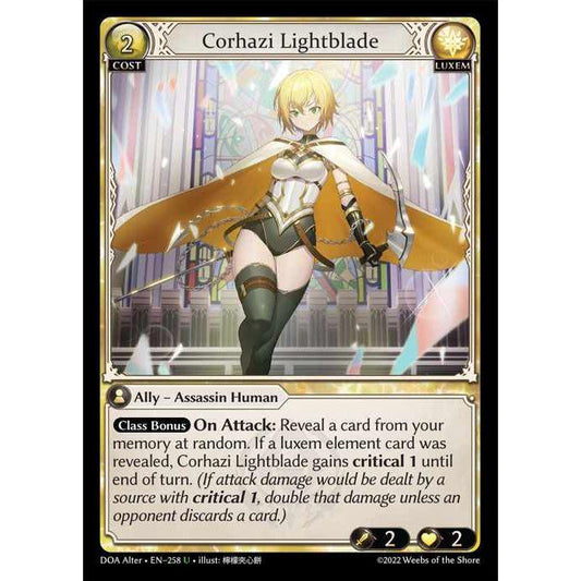 [Alter] 【FOIL】[Luxem] Corhazi Lightblade [DOA258-U]  Dawn of Ashes Alter Edition - Grand Archive TCG