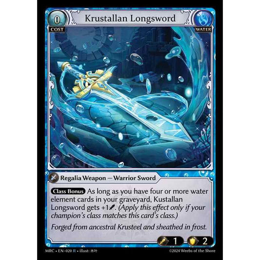 [Alter] [Water] Krustallan Longsword [MRC020-R]  Mercurial Heart Alter Edition - Grand Archive TCG