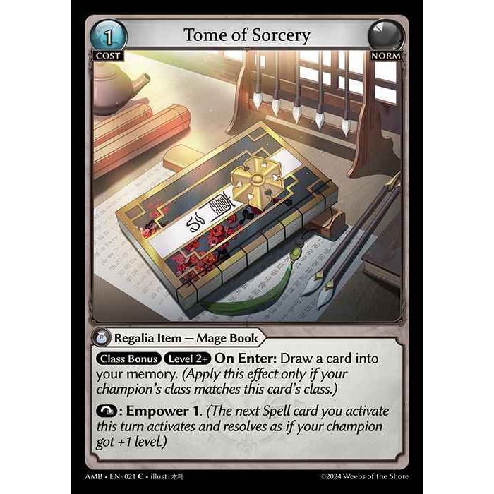 [Norm] Tome of Sorcery [AMB021-C]

[Grand Archive TCG]