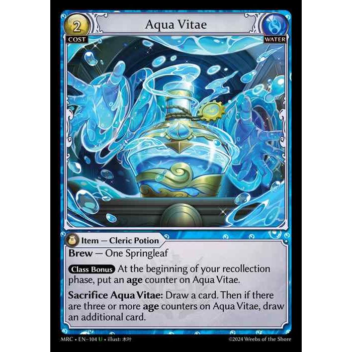 [Alter] [Water] Aqua Vitae [MRC104-U]  Mercurial Heart Alter Edition - Grand Archive TCG