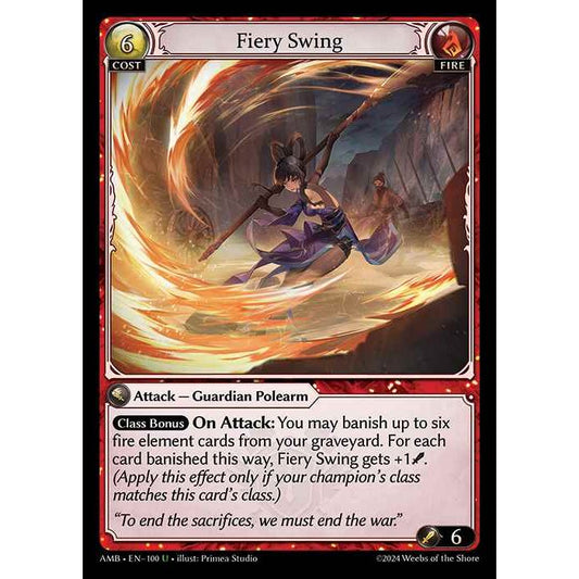 [Fire] Fiery Swing [AMB100-U]

[Grand Archive TCG]