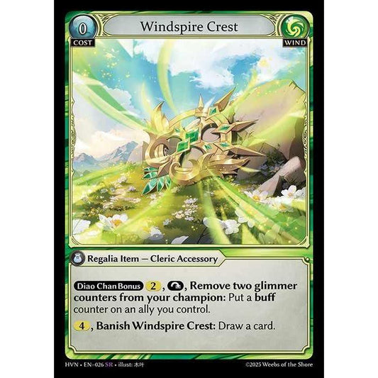 [Wind] Windspire Crest [HVN-026-SR][Grand Archive TCG]